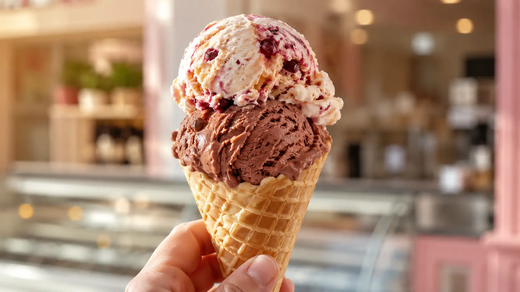 Roll de gelat artesano recién servido - La Jijonenca Sant Celoni