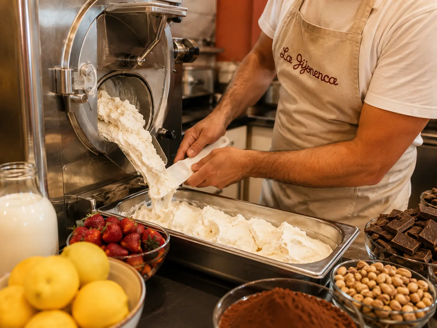 Proceso artesano de elaboración del helado - La Jijonenca